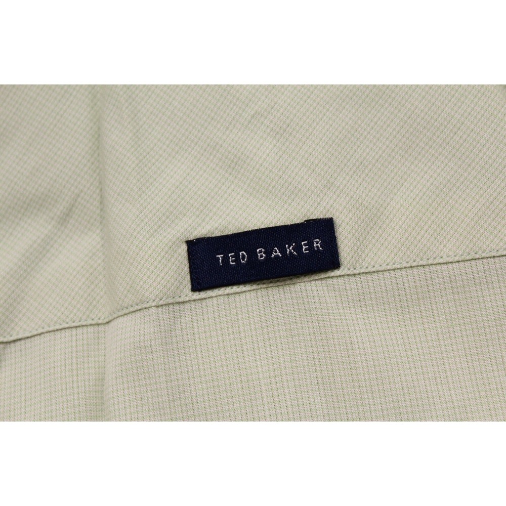 Ted Baker London Dress Shirt Light Green Long Sleeve Mens Size 17 34/35 XL - Picture 9 of 10
